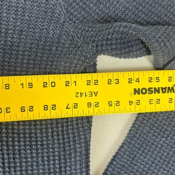 Nordstrom Sweater M Blue Men Shop Waffle Knit Shawl Neck Cashmere Blend Pullover - Picture 4 of 8